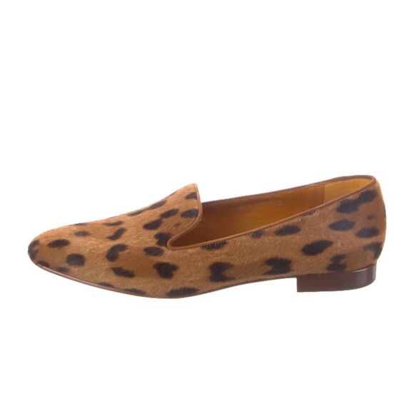 Ralph Lauren Collection Quintessa II Italian Hair-Calf Leopard Smoking Slipper - Picture 10 of 16